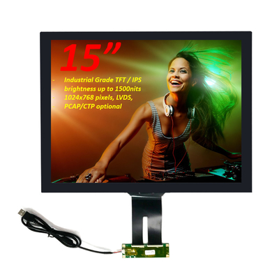 BOE Industrial Grade 15 Inch PCAP TFT Display LVDS Światło słoneczne Odczytywalny wyświetlacz LCD 1500Nits