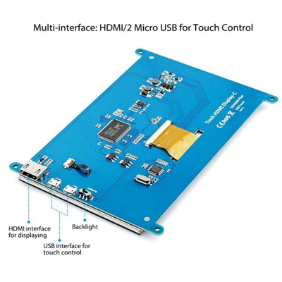 Raspberry PI 7-calowy wyświetlacz HDMI TFT LCD z pojemnościowym ekranem dotykowym