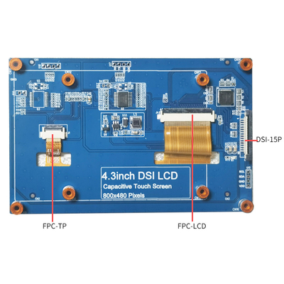 CTP 4,3-calowy wyświetlacz HDMI Raspberry Pi DSi 800x480 Pełny kąt widzenia
