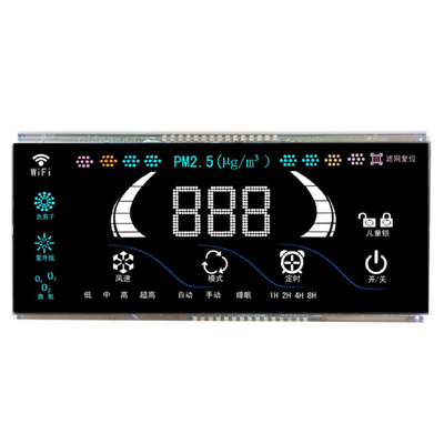 Zindywidualizowany 7-segmentowy wyświetlacz LCD Maszyna do dezynfekcji anionów ozonowych, kontroler świeżego powietrza, VA czarny tło LCD