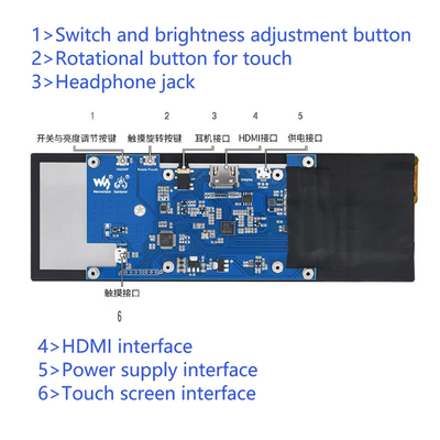7.9 Inch Bar Type IPS Capacitive Touch TFT Monitor z wyjściem HDMI dla Raspberry Pi 4 Windows os 400x1280 rozdzielczość