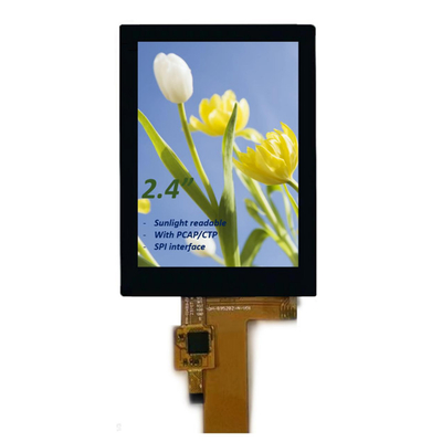 2.4 cali PCAP TFT LCD Display Sunlight Readable, 15 pin SPI 2.4 cali Wszystkie kąty widzenia TFT LCD Z CTP