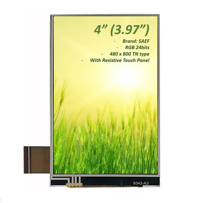 4 cali 480x800 LCD Touch Screen, Medical TFT Display 3.97 Inch & 4 Inch RGB Interface