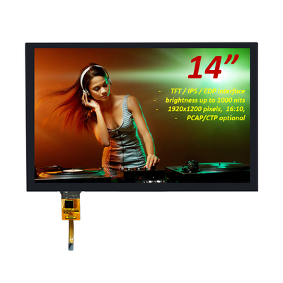 14-calowy wyświetlacz TFT LCD 1920x1200 pikseli 16:10 Interfejs EDP z CTP Touch