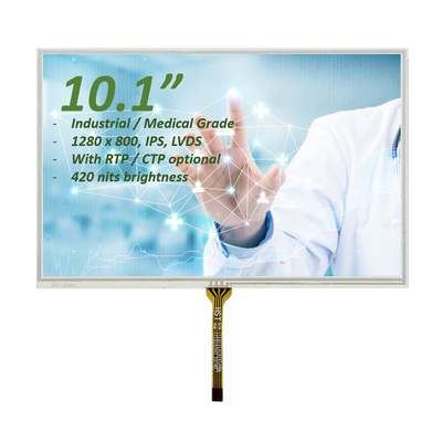 10-calowy ekran dotykowy LCD rezystywny 1280x800 kropek klasy przemysłowej / medycznej