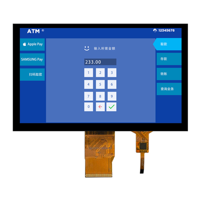 Wysoka jasność 1000nits 7-calowy wyświetlacz IPS TFT LCD 1024*600 kropek RGB Interfejs z CTP
