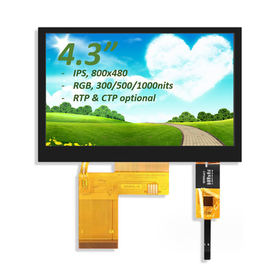 4.3 cali TFT LCD Monitor RGB 800X480 ST7282 Napęd IC Full View TFT LCD Module