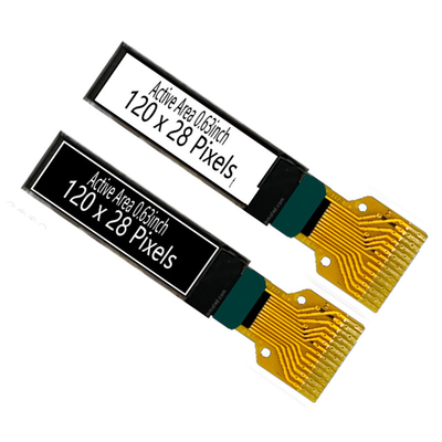 0.63 cali 120x28 pikseli OLED Moduł wyświetlacza Matryca pasywna Monochrom biały kolor