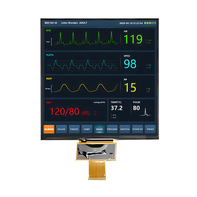 Panel LCD o wysokiej jasności 1000 nitów 7,6-calowy IPS Square TFT LCD Display 800x800 kropek z interfejsem MIPI