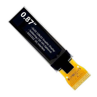 0.87 cali 128x32 Mały wyświetlacz OLED IIC Interfejs Biały tekst