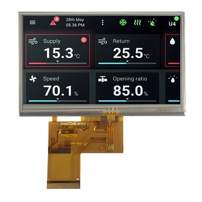 4.3-calowy rezystywny moduł LCD IPS TFT z rozdzielczością 480x272 pikseli i interfejsem RGB