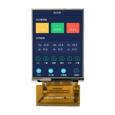 Wyposażenie fabryczne TFT LCD 2,4 cali QVGA 240x320 kropek MCU&RGB Interfejs z RTP