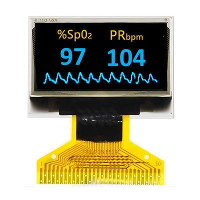 0.96 cali 128x64 kropki Biały i Błękitny Dwukolorowy 30 pin OLED Wyświetlacz wewnętrzny DC / DC wewnątrz
