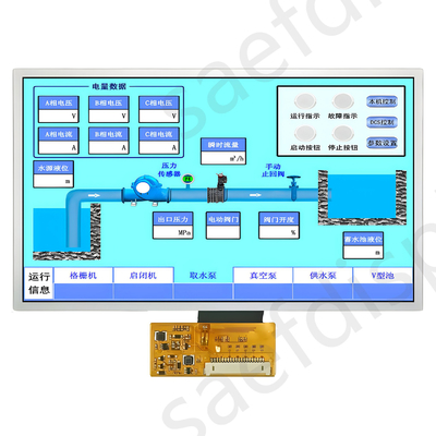 7 cali wyświetlacz TFT klasy przemysłowej Interfejs LVDS 1000nits Ultra szeroki zakres temperatury roboczej