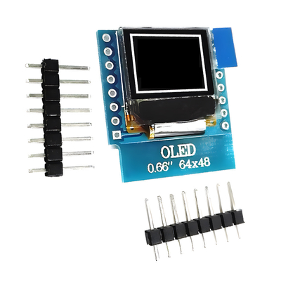 0.66 cali IIC OLED Display 16 Pin z 64x48 pikseli, białe/niebieskie czcionki Ultra Low Power OLED Display