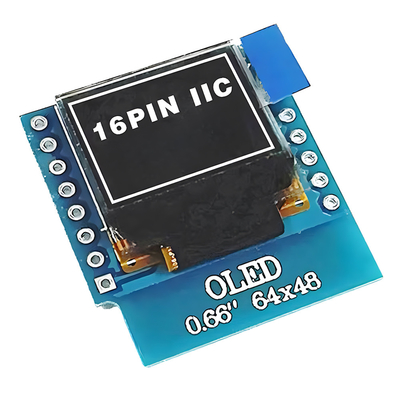 0.66 cali IIC OLED Display 16 Pin z 64x48 pikseli, białe/niebieskie czcionki Ultra Low Power OLED Display