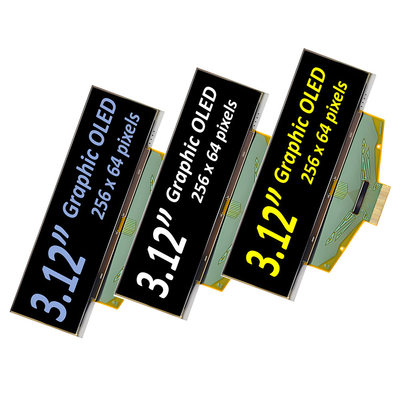 3.12-calowy moduł wyświetlacza OLED klasy przemysłowej - 256x64 piksele, 30-pin z interfejsami SPI, I2C