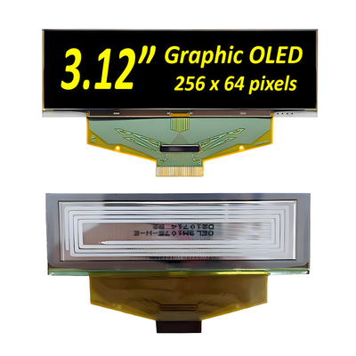 3.12-calowy moduł wyświetlacza OLED klasy przemysłowej - 256x64 piksele, 30-pin z interfejsami SPI, I2C