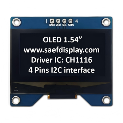 Fabryczny 1,54-calowy ekran OLED 128x64 z interfejsem I2C i sterownikiem CH1116