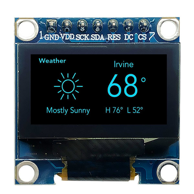7 szpilów 0,96 cali OLED Moduł wyświetlacza SPI 3V Biały PMOLED Z SSD1306 Driver IC