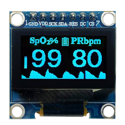 0.96 cali SSD1306 Kontroler 7 Pin Fonta Białe i niebieskie SPI OLED Wyświetlacz 128x64 3V PMOLED