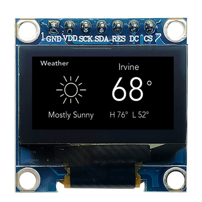 7 szpilów 0,96 cali OLED Moduł wyświetlacza SPI 3V Biały PMOLED Z SSD1306 Driver IC