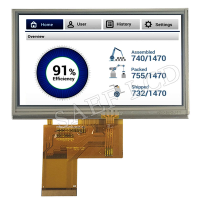 4,3-calowy ekran LCD TFT 480x272 IPS pełny kąt widzenia Interfejs RGB z rezystancyjnym panelem dotykowym LCD TFT