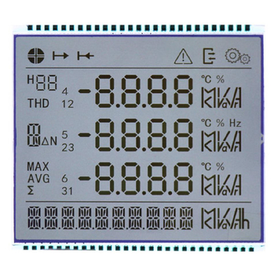 Miernik energii elektrycznej LCD, ekran LCD segmentowy dla 86 wielofunkcyjnych trójfazowych liczników energii elektrycznej